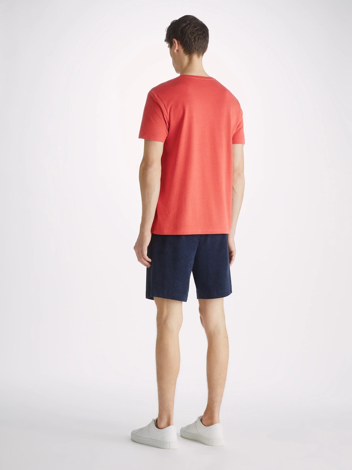 Derek Rose | T-shirt ''RAMSAY'' en coton piqué et Tencel  - Rouge