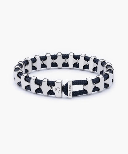 Pig & Hen |  Bracelet "Bold Bob" - Marine/Argent