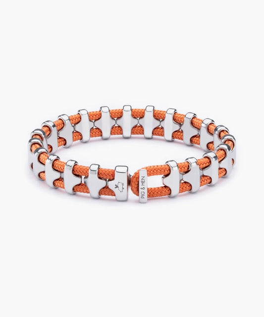 Pig & Hen |  Bracelet "Bold Bob" - Orange saumon/Argent