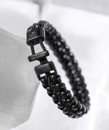 Pig & Hen | Bracelet Catena Venetian DBL - Noir/Noir
