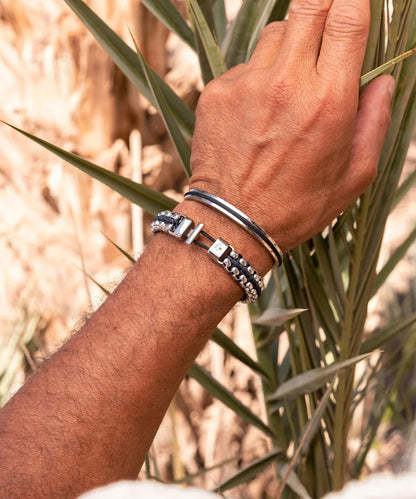 Pig & Hen | Bracelet Catena Venetian DBL - Marine | Argent