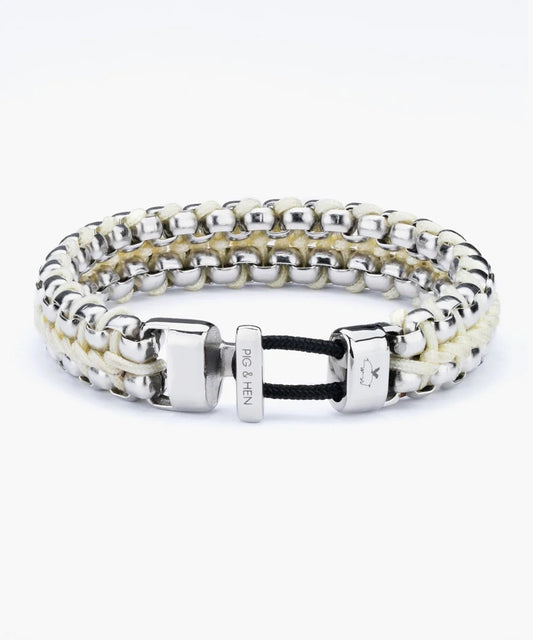 Pig & Hen | Bracelet Catena Venetian DBL -  Crème/Argent