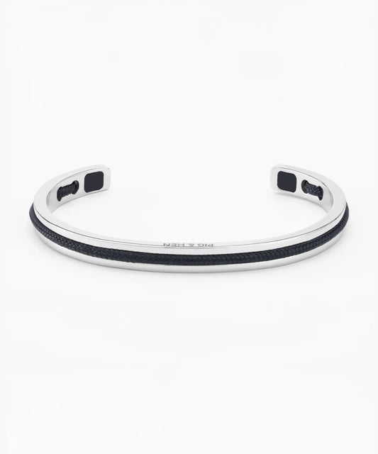 Pig & Hen | Bracelet ''Navarch 6 mm'' - Marine/Argent