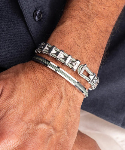 Pig & Hen | Bracelet ''Navarch 6 mm'' - Vert Atlas / Argent