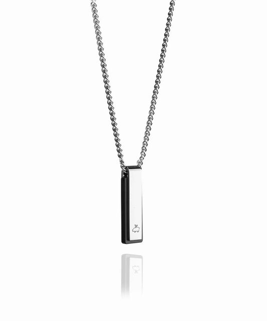 Pig & Hen | Le collier Monolithe - Agate noire / Argent