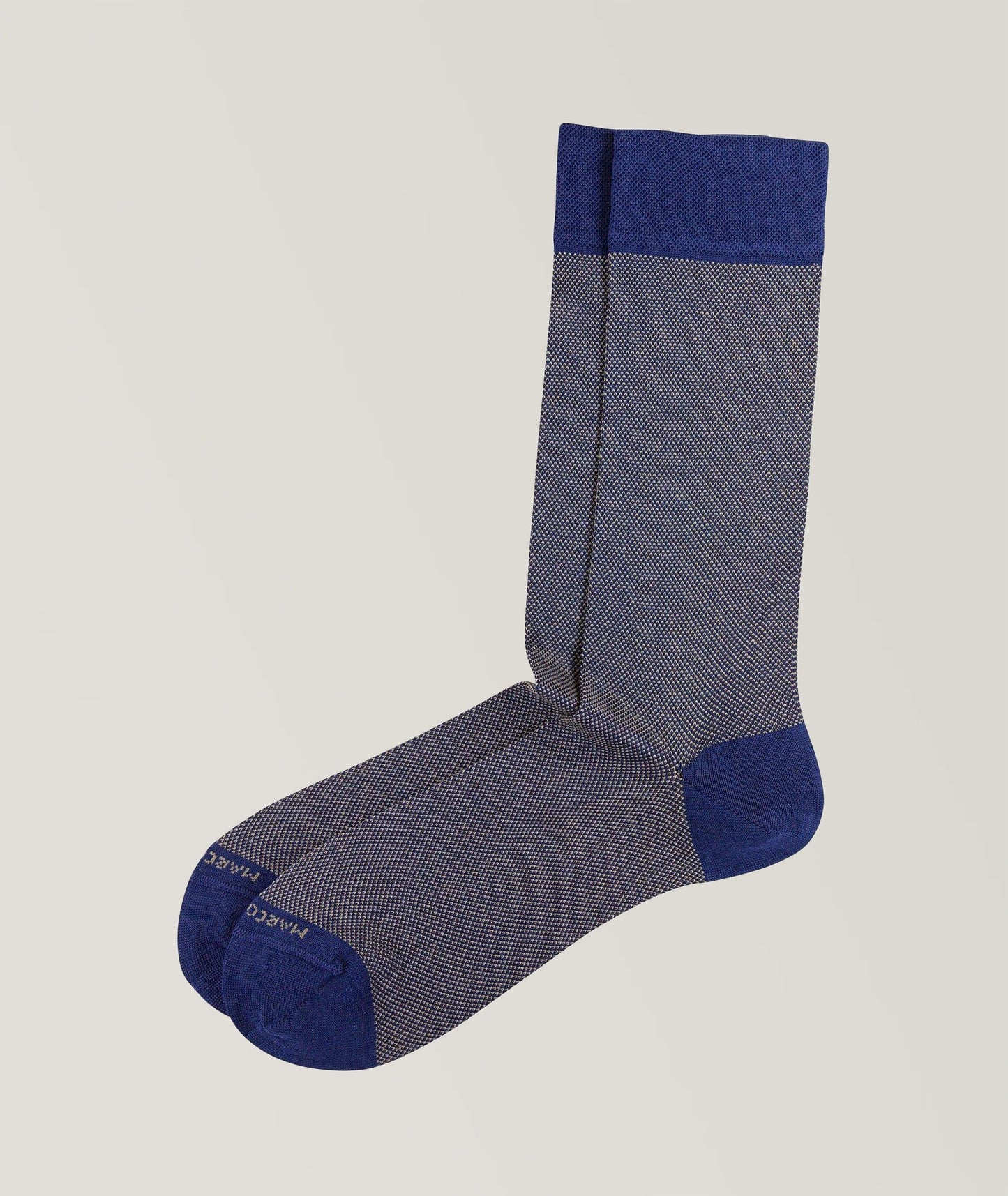 Marcoliani - Chaussettes en coton pima à motif caviar - Bleu/Beige