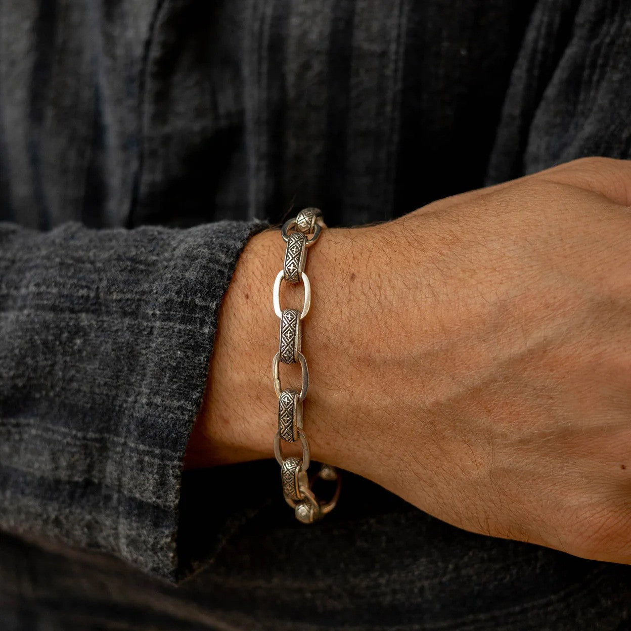 Kemmi |  Bracelet en chaîne à maillons argentés
