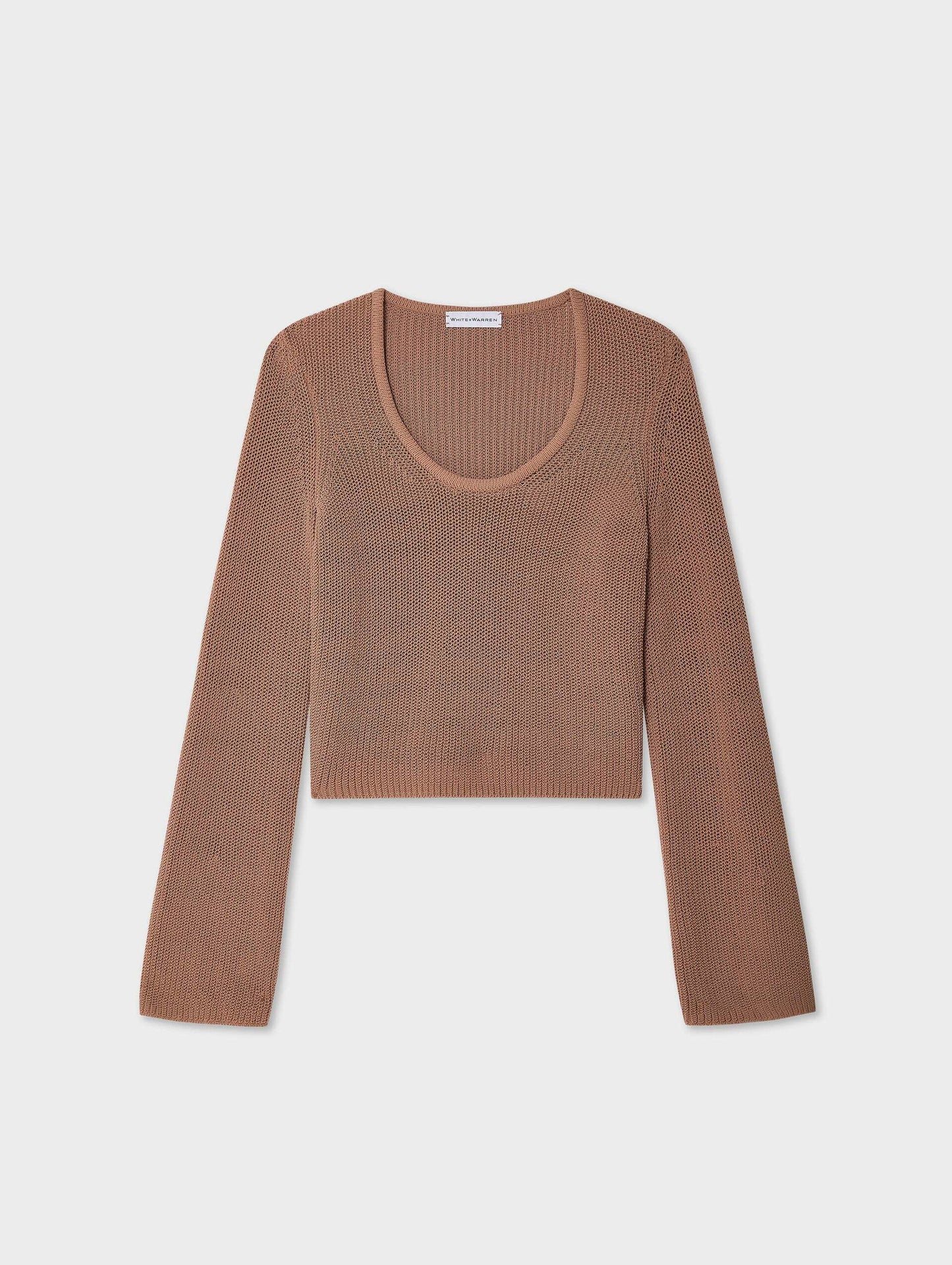 White + Warren | Le top cannelé Cotton ''Tape'' - Argile