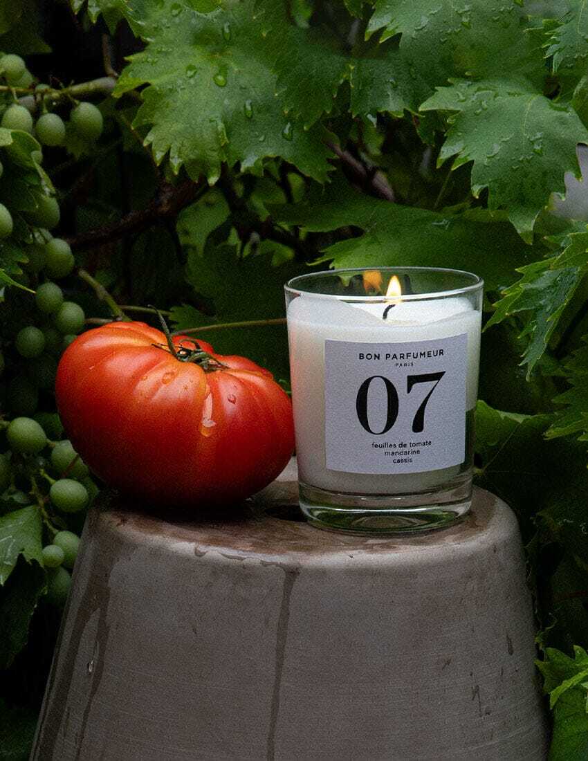 Bon Parfumeur | Bougie 07 Feuilles de tomate, mandarine, cassis 180g