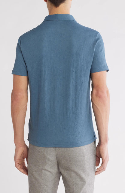 Robert Barakett | Le Polo texturé ''Basil Road'' - Bleu océan