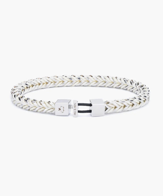 Pig & Hen | Bracelet ''Catena Foxtail'' - Crème / Argent