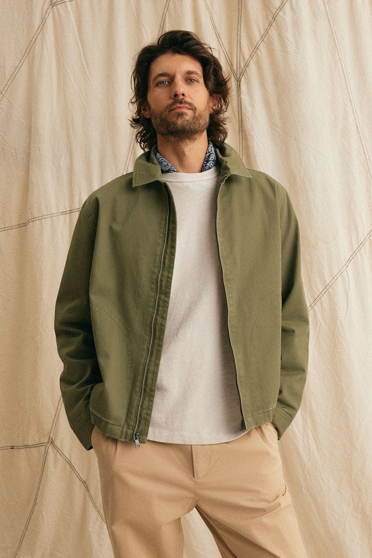 Velvet | La veste en coton "COLLINS" - Olive