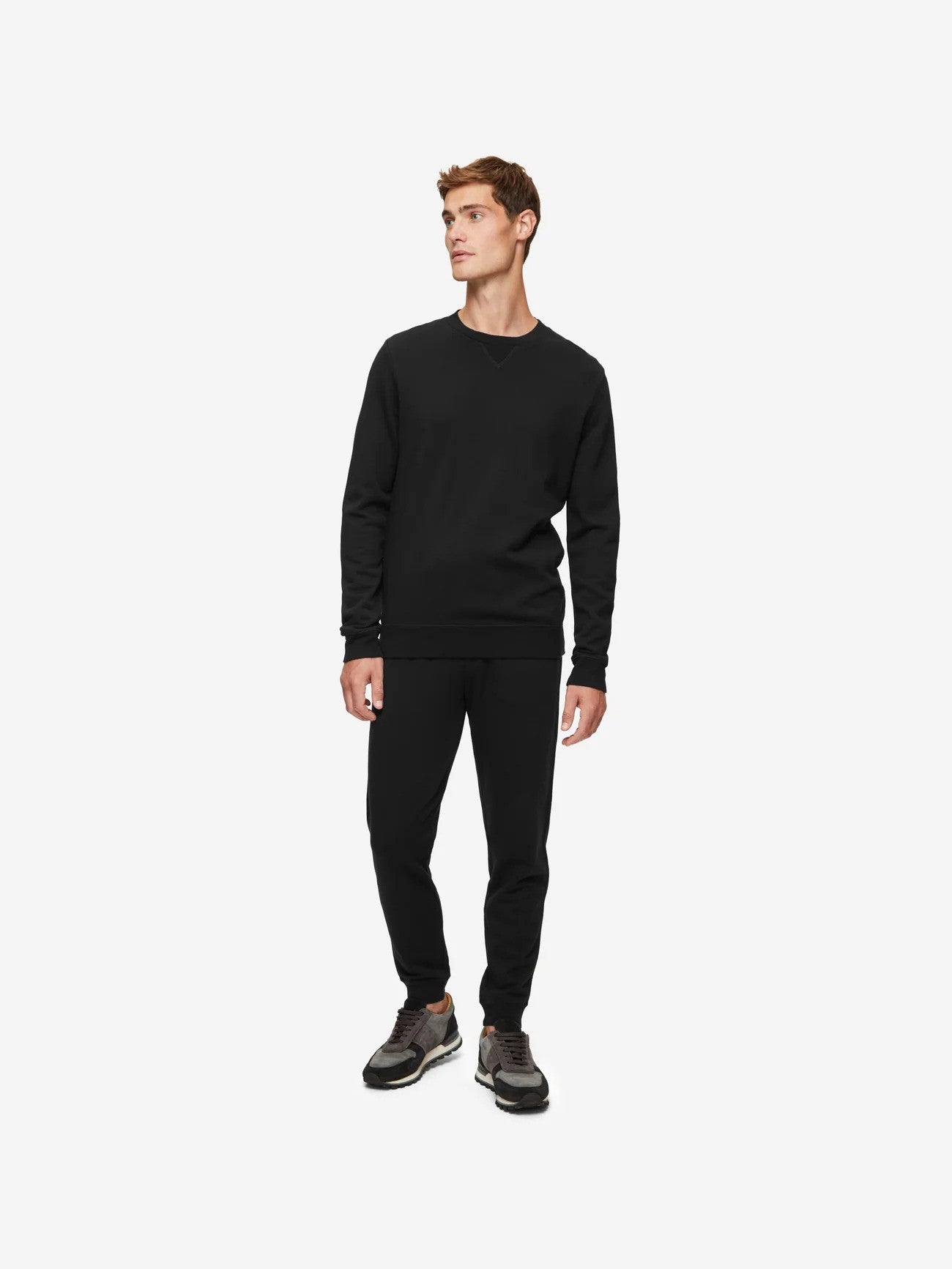 Derek Rose | Le sweat-shirt ''QUINN'' en coton modal   - Noir
