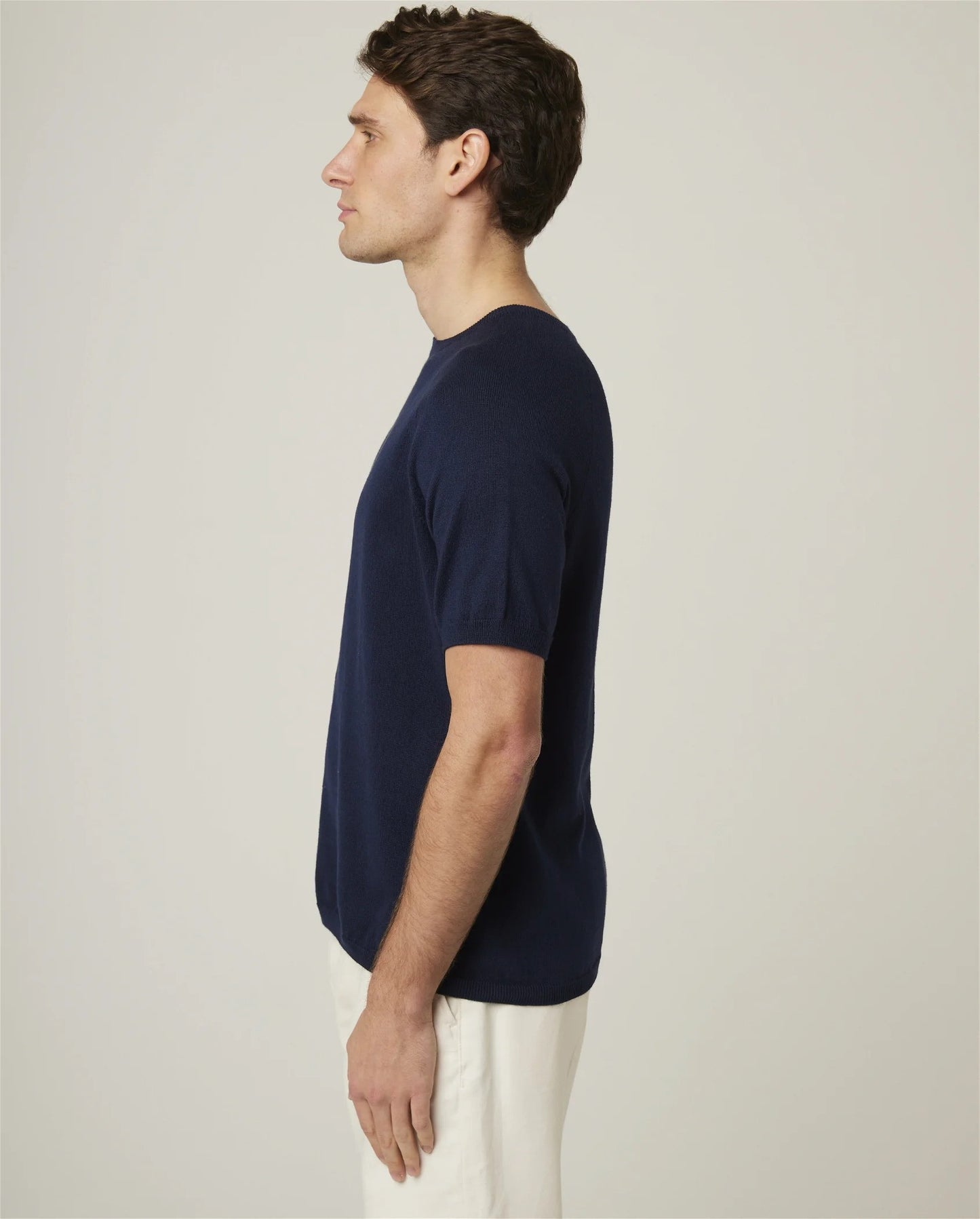 Peregrine | Le T-shirt en maille de coton - Marine