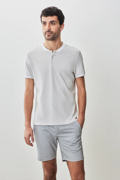 Robert Barakett | le T-shirt Henley à col baseball ''Tessio'' - Gris clair
