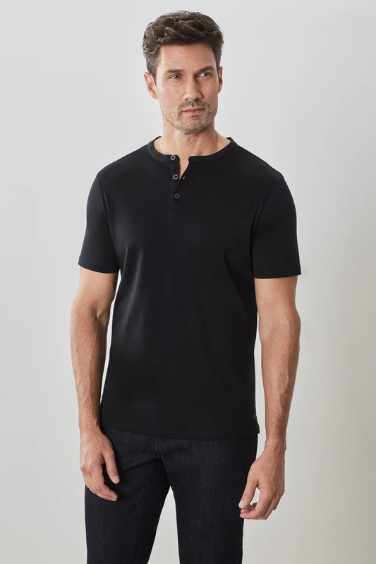 Robert Barakett | Le T-shirt ''Barakett Henley''  - Noir