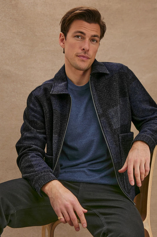 Rails | Veste ''Simon'' en mélange de laine - Noir et bleu marine