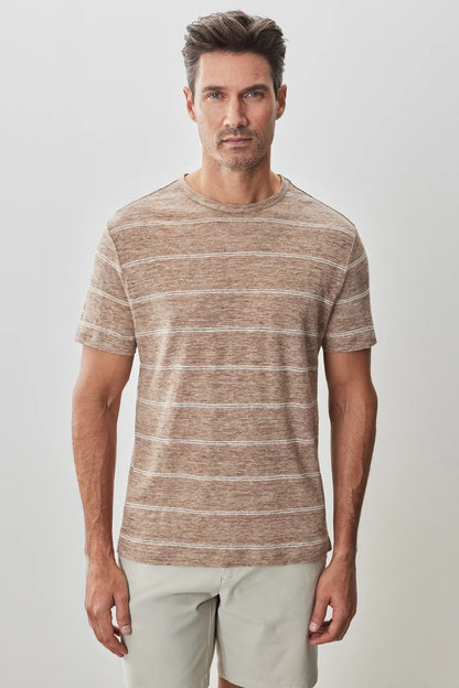 Robert Barakett | le T-shirt ''Folsom'' à rayures en mélange de lin - Tan