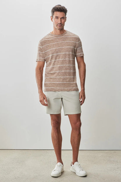 Robert Barakett | le T-shirt ''Folsom'' à rayures en mélange de lin - Tan