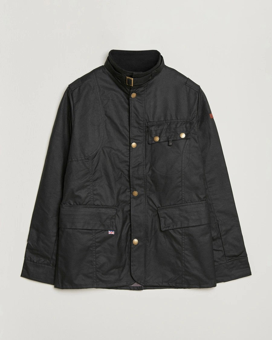 Peregrine | La veste en coton ciré ''Bexley'' - Noir