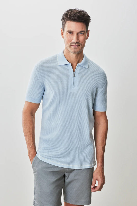Robert Barakett | Polo en tricot ''Denton'' -  Bleu pâle