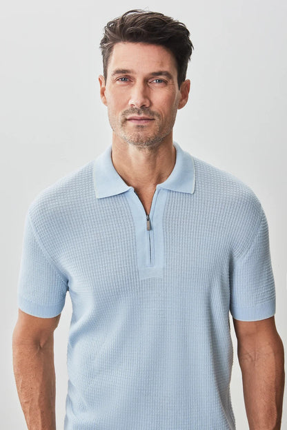 Robert Barakett | Polo en tricot ''Denton'' -  Bleu pâle