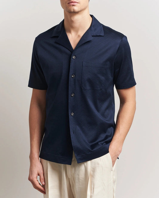 Eton | Chemise à manches courtes Filo Di Scozia - Marine