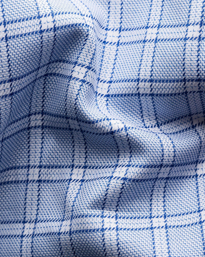 Eton |  Chemise à carreaux en sergé  - Bleu foncé