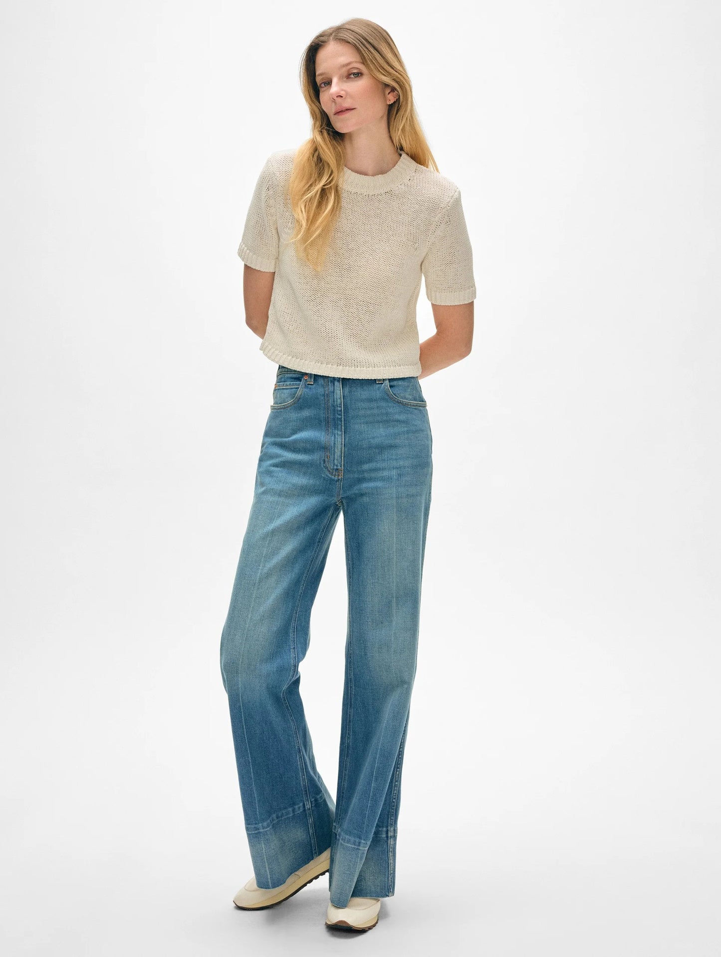White + Warren | Top en coton organique - Ecru