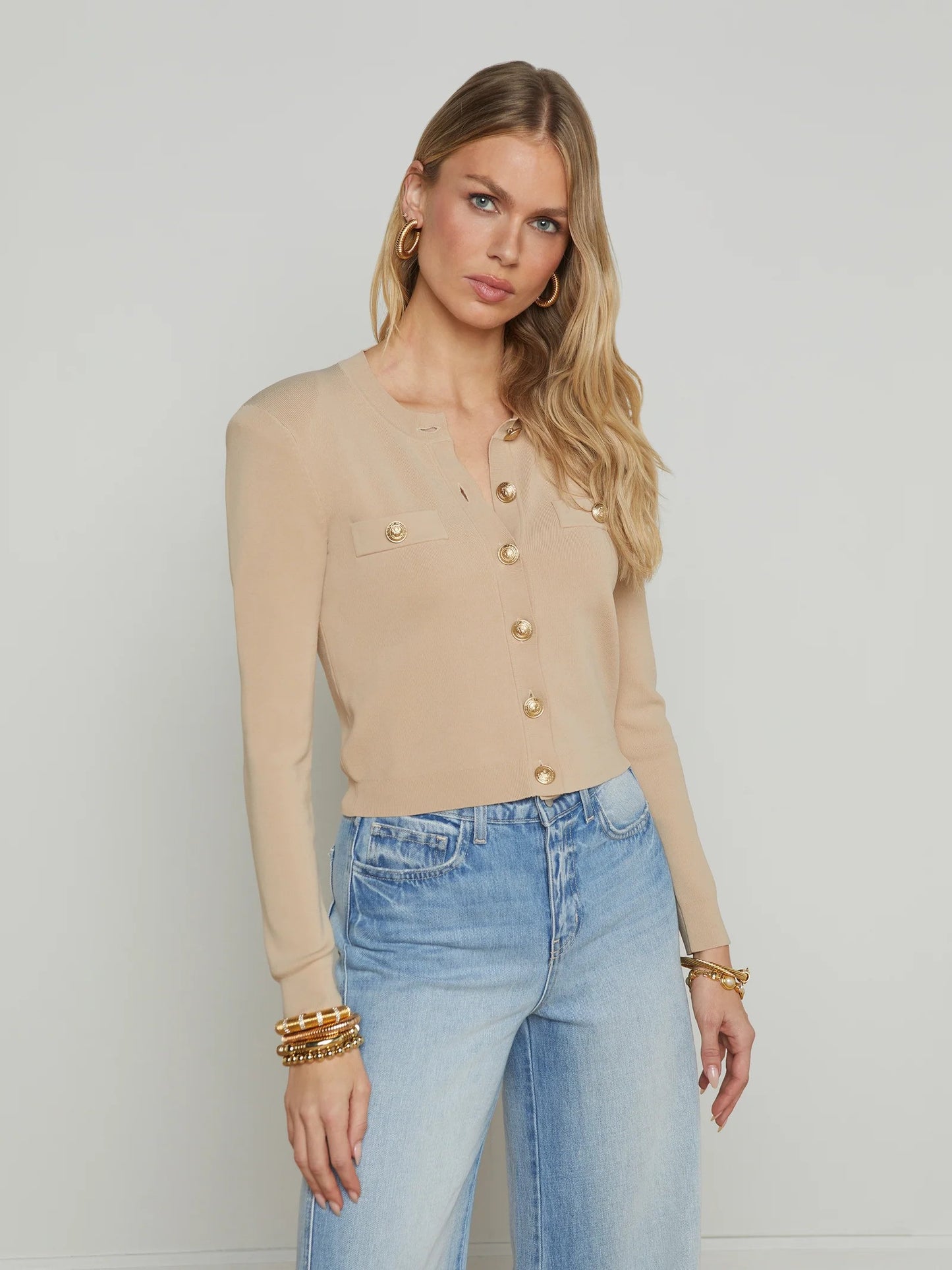 L'AGENCE | Cardigan "TOULOUSE" - Amande