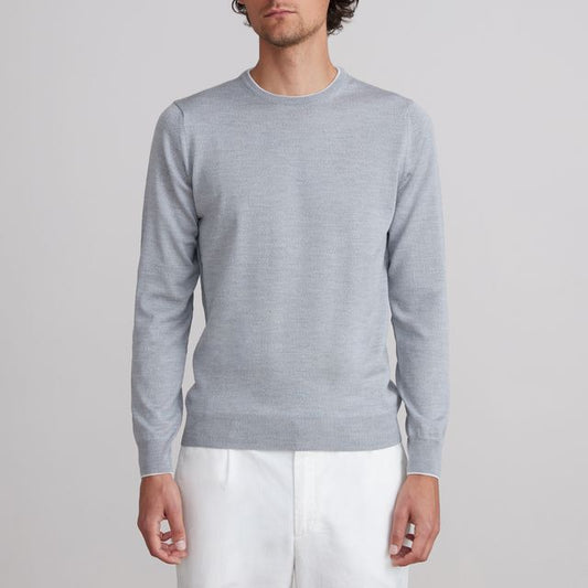 Emanuel Berg | Le pull léger à col rond - Gris clair