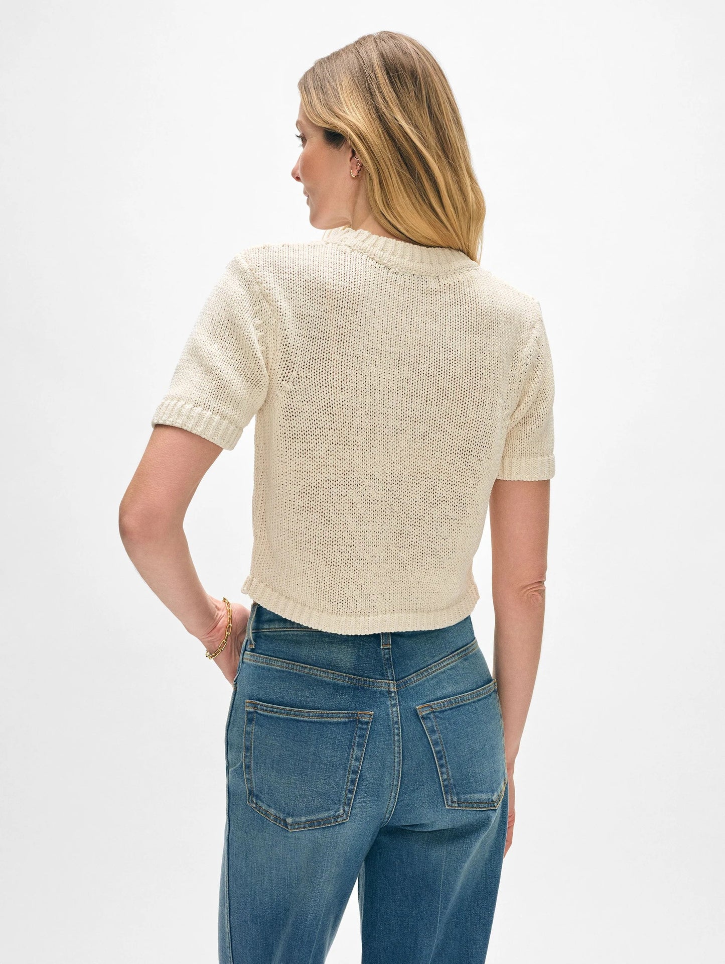 White + Warren | Top en coton organique - Ecru
