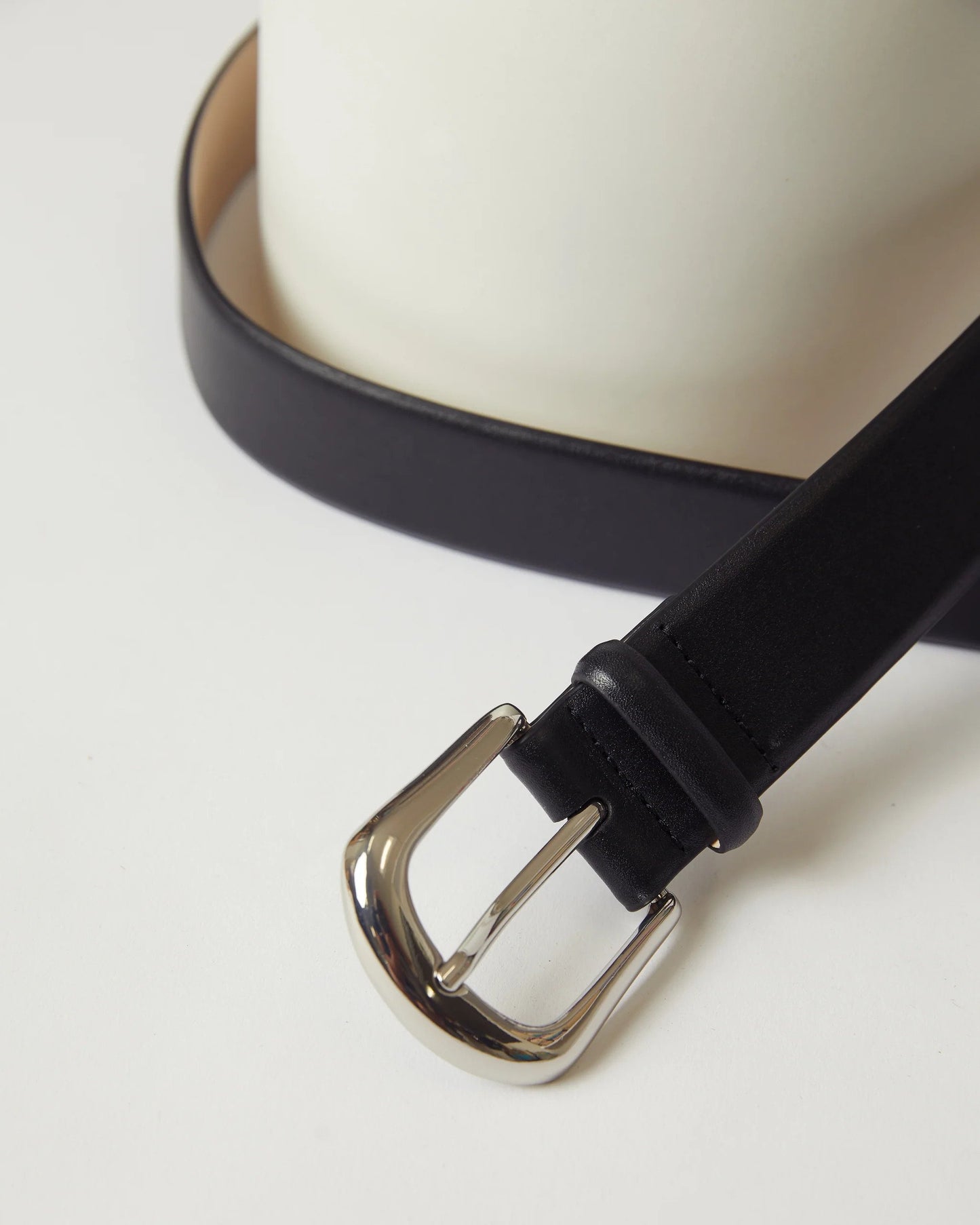 B-low the belt - Ceinture en cuir Kennedy -  Noir/Argent