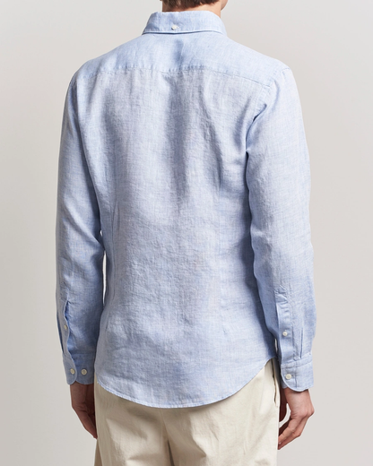 Eton | Chemise à col boutonné en lin Slim Fit - Bleu clair