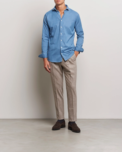 Eton |  Chemise slim en denim stretch - Bleu