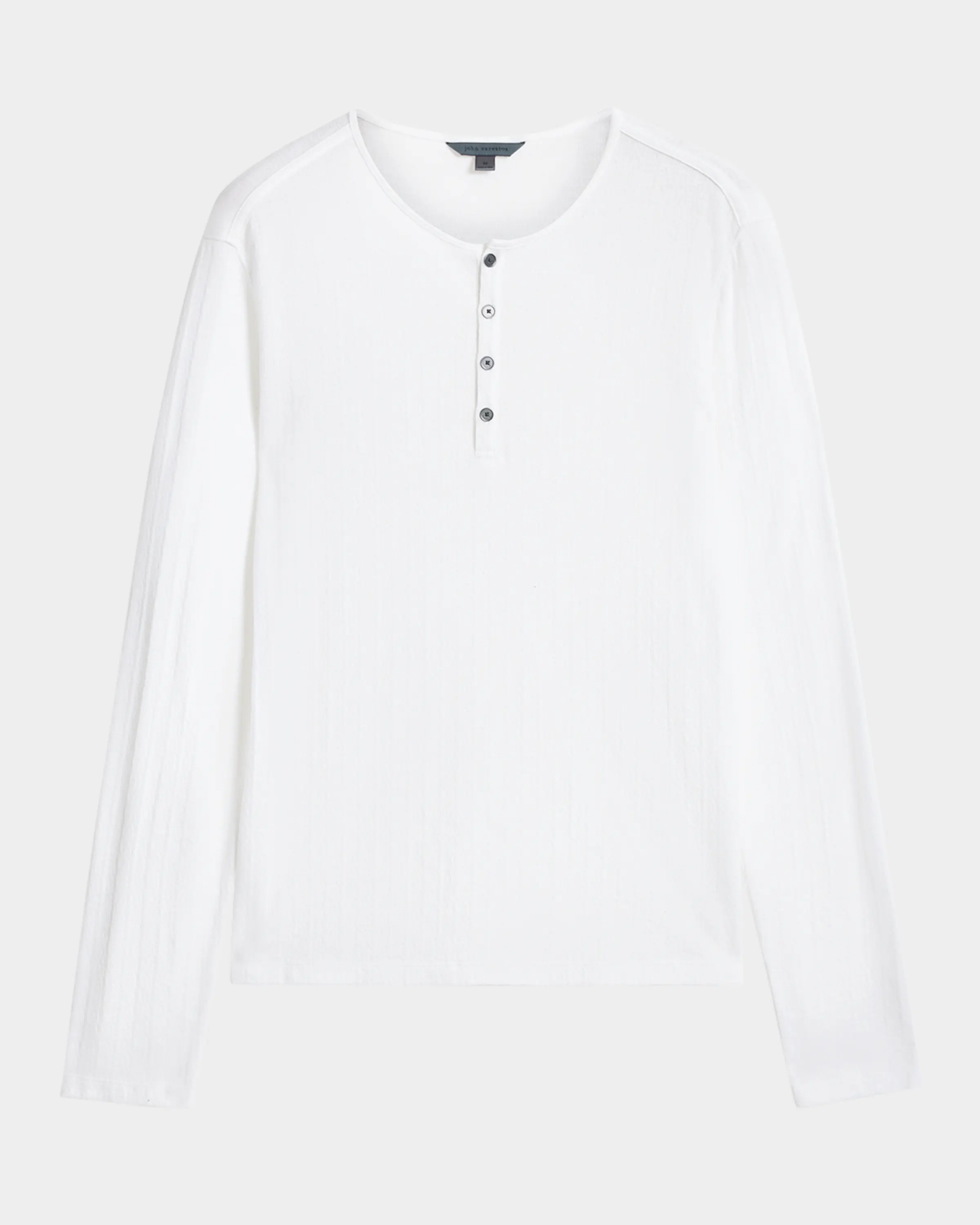 John Varvatos |  Henley texturé à manches longues ''Walden'' - Blanc