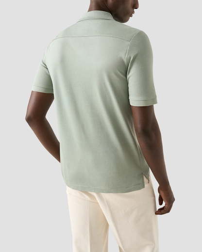 Eton | Le polo  jersey piqué de coton Uni Filo di Scozia - Sauge
