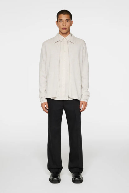 J.Lindeberg | Le cardigan zippé "Kaleb" en mérinos - blanc