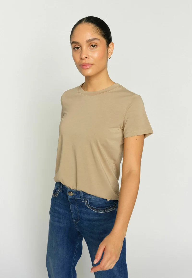 MOS MOSH | T-shirt à col rond "DALA"- Savane