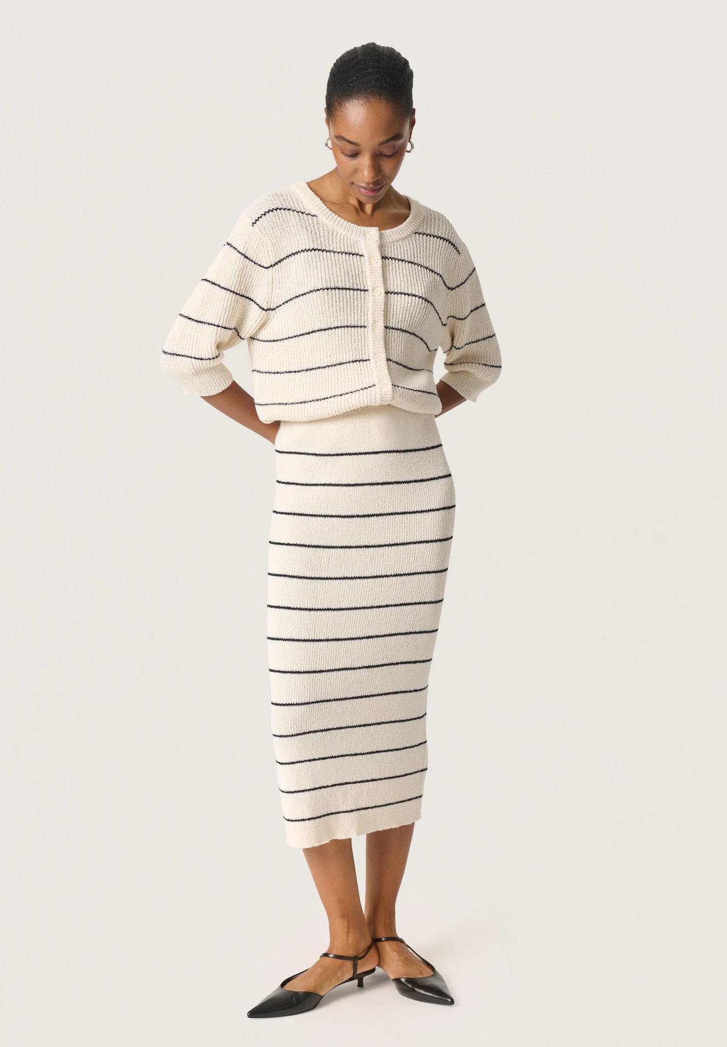 SOAKED IN LUXURY | Jupe "WINTA" - Noir et blanc