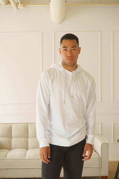 Benson | Pull à capuche en coton Supima ''Laguna'' - Blanc