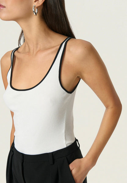 SOAKED IN LUXURY | Camisole "IDA" - Blanc/noir