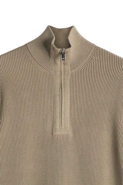 J.Lindeberg | Pull en maille à demi-fermeture éclair "Alex" - Brun