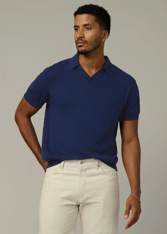 JOE's | Polo en maille mérinos et cachemire - Bleu marine