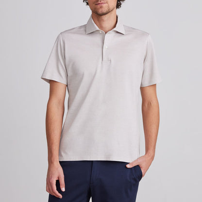 EMANUEL BERG |  Le polo en maille jacquard texturée - Beige