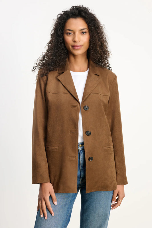 Velvet | La veste en faux daim Salie - Marron