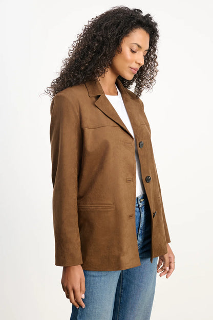 Velvet | La veste en faux daim Salie - Marron