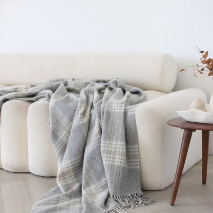 Linen Way | Couverture Stonehaven Alpaca - Gris clair