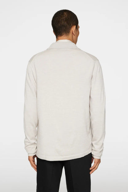 J.Lindeberg | Le cardigan zippé "Kaleb" en mérinos - blanc
