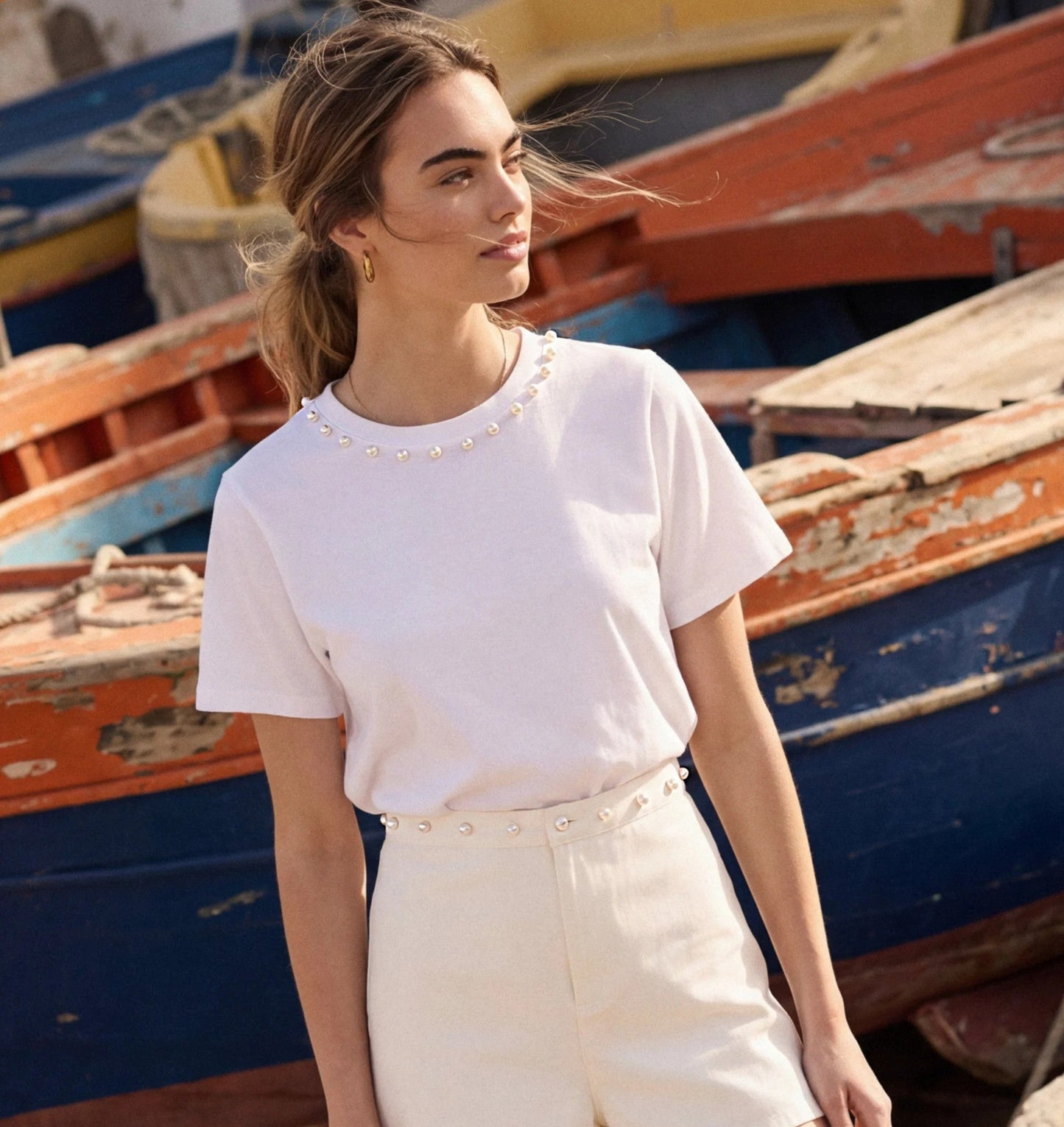 CAMI NYC | T-shirt court "Mattea" en coton- Blanc